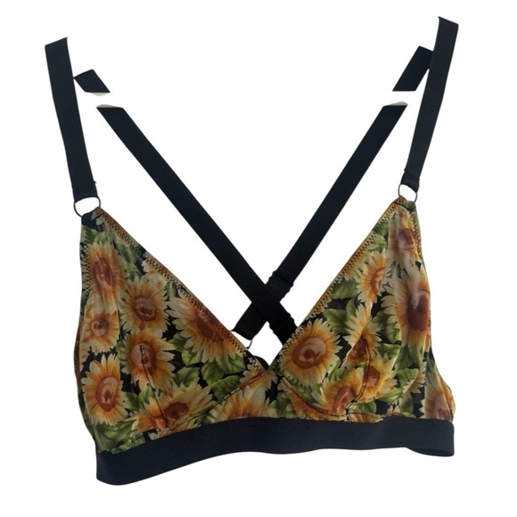 Mesh sunflower criss-cross bralette Size Small - Picture 1 of 10